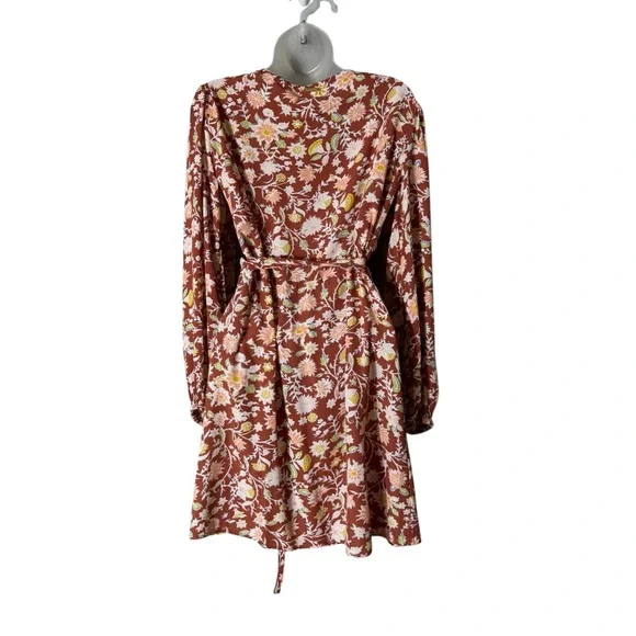 Billabong Womens Bohemian Wrap Dress Medium Floral Beachy Cottagecore Festival‎ - Picture 5 of 9